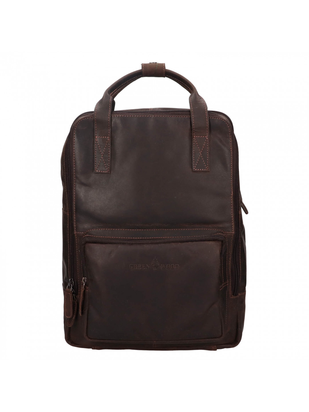 Kožený batoh Greenwood Manno – tmavě hnědá